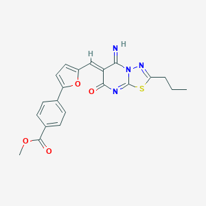 methyl 4-{5-[(5-imino-7-oxo-2-propyl-5H-[1,3,4]thiadiazolo[3,2-a]pyrimidin-6(7H)-ylidene)methyl]-2-furyl}benzoate