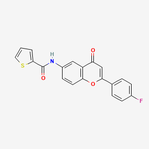 molecular formula C20H12FNO3S B2957780 N-(2-(4-fluorophenyl)-4-oxo-4H-chromen-6-yl)thiophene-2-carboxamide CAS No. 923131-89-9