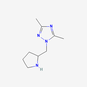 molecular formula C9H16N4 B2957782 3,5-dimethyl-1-(pyrrolidin-2-ylmethyl)-1H-1,2,4-triazole CAS No. 1248797-65-0