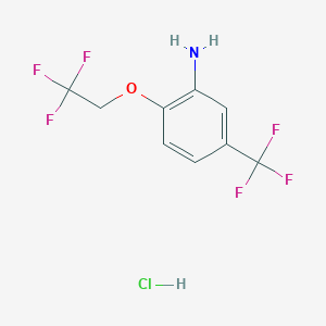 molecular formula C9H8ClF6NO B2957786 2-(2,2,2-三氟乙氧基)-5-(三氟甲基)苯胺盐酸盐 CAS No. 1049760-84-0