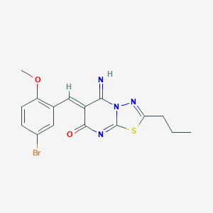 (6Z)-6-(5-bromo-2-methoxybenzylidene)-5-imino-2-propyl-5,6-dihydro-7H-[1,3,4]thiadiazolo[3,2-a]pyrimidin-7-one