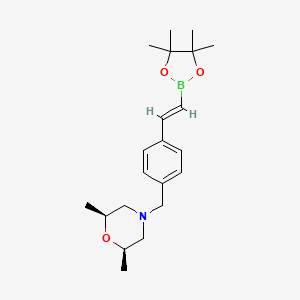 molecular formula C21H32BNO3 B2957794 cis-2,6-dimethyl-4-({4-[(E)-2-(tetramethyl-1,3,2-dioxaborolan-2-yl)ethenyl]phenyl}methyl)morpholine CAS No. 1247001-44-0
