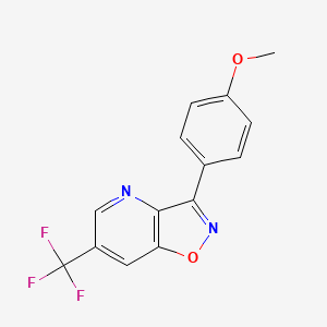 molecular formula C14H9F3N2O2 B2957797 3-(4-Methoxyphenyl)-6-(trifluoromethyl)isoxazolo[4,5-b]pyridine CAS No. 339106-71-7