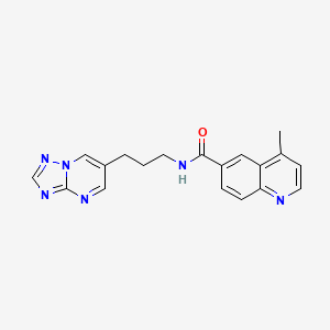 molecular formula C19H18N6O B2957803 N-(3-([1,2,4]三唑并[1,5-a]嘧啶-6-基)丙基)-4-甲基喹啉-6-甲酰胺 CAS No. 2034524-31-5