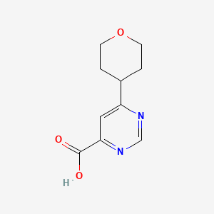 molecular formula C10H12N2O3 B2957805 6-(氧杂环-4-基)嘧啶-4-羧酸 CAS No. 1904234-00-9