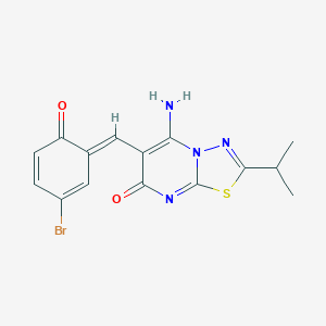 molecular formula C15H13BrN4O2S B295781 6-(5-bromo-2-hydroxybenzylidene)-5-imino-2-isopropyl-5,6-dihydro-7H-[1,3,4]thiadiazolo[3,2-a]pyrimidin-7-one 