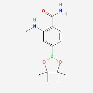molecular formula C14H21BN2O3 B2957817 2-(Methylamino)-4-(4,4,5,5-tetramethyl-1,3,2-dioxaborolan-2-yl)benzamide CAS No. 2251714-66-4