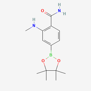 molecular formula C14H21BN2O3 B2957817 2-(甲基氨基)-4-(4,4,5,5-四甲基-1,3,2-二氧杂硼环-2-基)苯甲酰胺 CAS No. 2251714-66-4