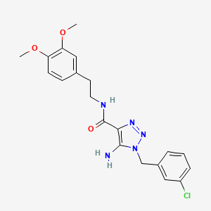 molecular formula C20H22ClN5O3 B2957824 5-氨基-1-(3-氯苄基)-N-[2-(3,4-二甲氧基苯基)乙基]-1H-1,2,3-三唑-4-甲酰胺 CAS No. 923156-75-6