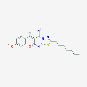 2-Heptyl-5-imino-6-(4-methoxy-benzylidene)-5,6-dihydro-[1,3,4]thiadiazolo[3,2-a]pyrimidin-7-one