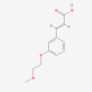 molecular formula C12H14O4 B2957830 3-[3-(2-Methoxyethoxy)phenyl]prop-2-enoic acid CAS No. 2407914-25-2; 556044-13-4