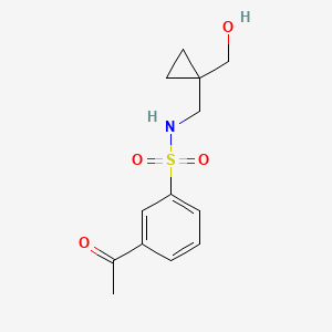molecular formula C13H17NO4S B2957845 3-acetyl-N-((1-(hydroxymethyl)cyclopropyl)methyl)benzenesulfonamide CAS No. 1251580-64-9