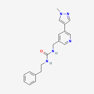 molecular formula C19H21N5O B2957848 1-((5-(1-methyl-1H-pyrazol-4-yl)pyridin-3-yl)methyl)-3-phenethylurea CAS No. 2034462-29-6