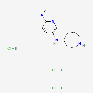 molecular formula C13H25Cl3N4 B2957852 N5-(azepan-4-yl)-N2,N2-dimethylpyridine-2,5-diamine trihydrochloride CAS No. 1803581-47-6