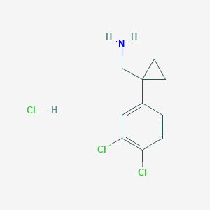 molecular formula C10H12Cl3N B2957854 [1-(3,4-Dichlorophenyl)cyclopropyl]methanamine hydrochloride CAS No. 1260423-20-8