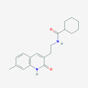 molecular formula C19H24N2O2 B2957855 N-[2-(7-甲基-2-氧代-1H-喹啉-3-基)乙基]环己烷甲酰胺 CAS No. 851405-12-4