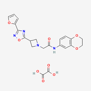 N-(2,3-dihydrobenzo[b][1,4]dioxin-6-yl)-2-(3-(3-(furan-2-yl)-1,2,4-oxadiazol-5-yl)azetidin-1-yl)acetamide oxalate