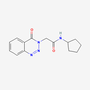 molecular formula C14H16N4O2 B2957875 N-cyclopentyl-2-(4-oxo-1,2,3-benzotriazin-3-yl)acetamide CAS No. 440331-89-5