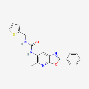molecular formula C19H16N4O2S B2957883 1-(5-Methyl-2-phenyloxazolo[5,4-b]pyridin-6-yl)-3-(thiophen-2-ylmethyl)urea CAS No. 2034376-96-8