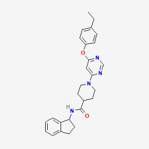 molecular formula C27H30N4O2 B2957886 N-(2,3-dihydro-1H-inden-1-yl)-1-[6-(4-ethylphenoxy)pyrimidin-4-yl]piperidine-4-carboxamide CAS No. 1251573-52-0