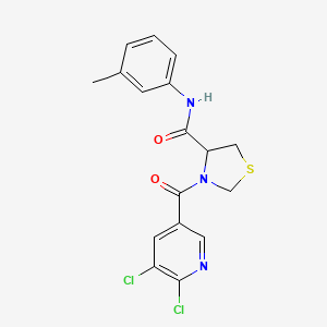 molecular formula C17H15Cl2N3O2S B2957888 3-(5,6-dichloropyridine-3-carbonyl)-N-(3-methylphenyl)-1,3-thiazolidine-4-carboxamide CAS No. 1373038-98-2