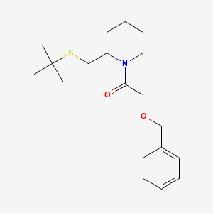 molecular formula C19H29NO2S B2957894 2-(苯甲氧基)-1-(2-((叔丁基硫基)甲基)哌啶-1-基)乙酮 CAS No. 2034423-25-9