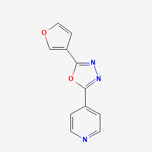 molecular formula C11H7N3O2 B2957895 2-(Furan-3-yl)-5-(pyridin-4-yl)-1,3,4-oxadiazole CAS No. 1396878-30-0