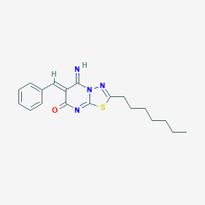 6-benzylidene-2-heptyl-5-imino-5,6-dihydro-7H-[1,3,4]thiadiazolo[3,2-a]pyrimidin-7-one