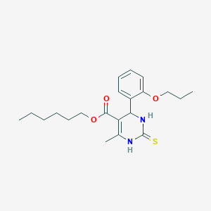 molecular formula C21H30N2O3S B2957901 6-甲基-4-(2-丙氧苯基)-2-硫代-1,2,3,4-四氢嘧啶-5-甲酸己酯 CAS No. 295344-42-2