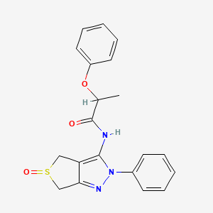 molecular formula C20H19N3O3S B2957902 N-(5-氧代-2-苯基-4,6-二氢噻吩并[3,4-c]吡唑-3-基)-2-苯氧基丙酰胺 CAS No. 1008930-60-6