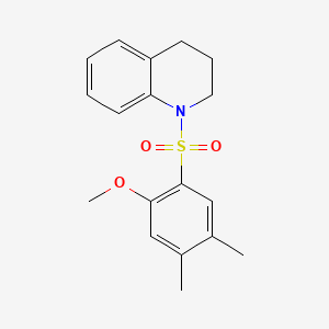 molecular formula C18H21NO3S B2957915 1-(2-Methoxy-4,5-dimethyl-benzenesulfonyl)-1,2,3,4-tetrahydro-quinoline CAS No. 496015-55-5