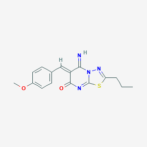 5-imino-6-(4-methoxybenzylidene)-2-propyl-5,6-dihydro-7H-[1,3,4]thiadiazolo[3,2-a]pyrimidin-7-one