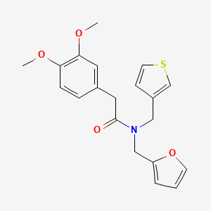 2-(3,4-dimethoxyphenyl)-N-(furan-2-ylmethyl)-N-(thiophen-3-ylmethyl)acetamide
