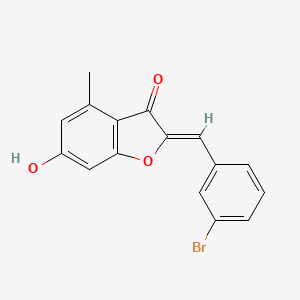 molecular formula C16H11BrO3 B2957931 2-[(3-溴苯基)亚甲基]-6-羟基-4-甲基苯并[b]呋喃-3-酮 CAS No. 903858-32-2