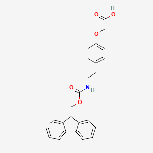molecular formula C25H23NO5 B2957943 2-{4-[2-({[(9H-fluoren-9-yl)methoxy]carbonyl}amino)ethyl]phenoxy}acetic acid CAS No. 939909-76-9