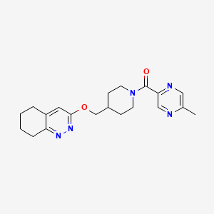 molecular formula C20H25N5O2 B2957944 (5-Methylpyrazin-2-yl)(4-(((5,6,7,8-tetrahydrocinnolin-3-yl)oxy)methyl)piperidin-1-yl)methanone CAS No. 2320375-95-7