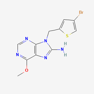 molecular formula C11H10BrN5OS B2957954 9-[(4-bromothiophen-2-yl)methyl]-6-methoxy-9H-purin-8-amine CAS No. 1522541-70-3