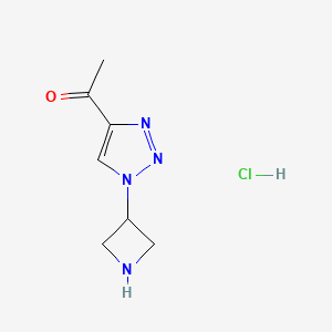 molecular formula C7H11ClN4O B2957958 1-[1-(Azetidin-3-yl)-1H-1,2,3-triazol-4-yl]ethan-1-one hydrochloride CAS No. 2126161-38-2