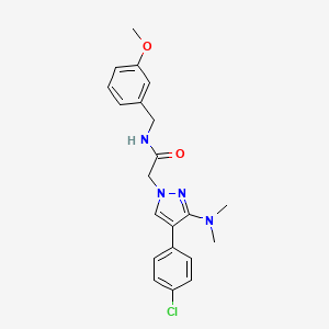 molecular formula C21H23ClN4O2 B2957959 2-(4-(4-chlorophenyl)-3-(dimethylamino)-1H-pyrazol-1-yl)-N-(3-methoxybenzyl)acetamide CAS No. 1286699-78-2