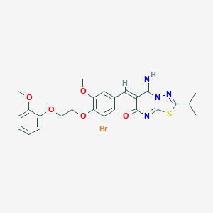 6-{3-bromo-5-methoxy-4-[2-(2-methoxyphenoxy)ethoxy]benzylidene}-5-imino-2-isopropyl-5,6-dihydro-7H-[1,3,4]thiadiazolo[3,2-a]pyrimidin-7-one