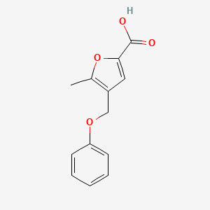 molecular formula C13H12O4 B2957962 5-Methyl-4-(phenoxymethyl)furan-2-carboxylic acid CAS No. 938143-64-7