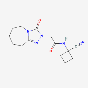 molecular formula C14H19N5O2 B2957967 N-(1-cyanocyclobutyl)-2-{3-oxo-2H,3H,5H,6H,7H,8H,9H-[1,2,4]triazolo[4,3-a]azepin-2-yl}acetamide CAS No. 1423636-16-1