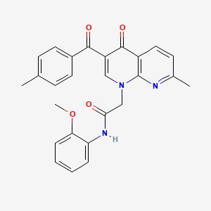 N-(2-methoxyphenyl)-2-(7-methyl-3-(4-methylbenzoyl)-4-oxo-1,8-naphthyridin-1(4H)-yl)acetamide
