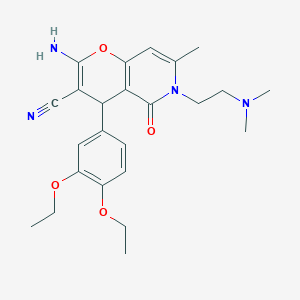 2-amino-4-(3,4-diethoxyphenyl)-6-(2-(dimethylamino)ethyl)-7-methyl-5-oxo-5,6-dihydro-4H-pyrano[3,2-c]pyridine-3-carbonitrile