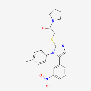 2-((5-(3-nitrophenyl)-1-(p-tolyl)-1H-imidazol-2-yl)thio)-1-(pyrrolidin-1-yl)ethanone