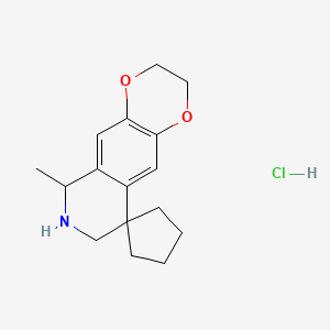 molecular formula C16H22ClNO2 B2957979 6-甲基-3,6,7,8-四氢-2H-螺[[1,4]二氧杂环[2,3-g]异喹啉-9,1'-环戊烷]盐酸盐 CAS No. 153643-98-2