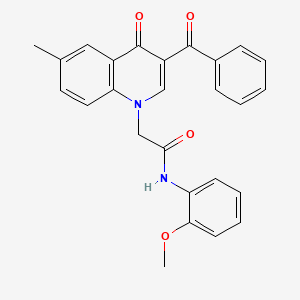 molecular formula C26H22N2O4 B2957982 2-(3-苯甲酰-6-甲基-4-氧代喹啉-1(4H)-基)-N-(2-甲氧基苯基)乙酰胺 CAS No. 897624-58-7