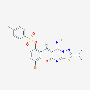4-bromo-2-[(5-imino-2-isopropyl-7-oxo-5H-[1,3,4]thiadiazolo[3,2-a]pyrimidin-6(7H)-ylidene)methyl]phenyl 4-methylbenzenesulfonate