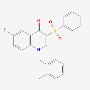 3-(Benzenesulfonyl)-6-fluoro-1-[(2-methylphenyl)methyl]quinolin-4-one