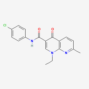molecular formula C18H16ClN3O2 B2958001 N-(4-chlorophenyl)-1-ethyl-7-methyl-4-oxo-1,4-dihydro-1,8-naphthyridine-3-carboxamide CAS No. 23681-61-0